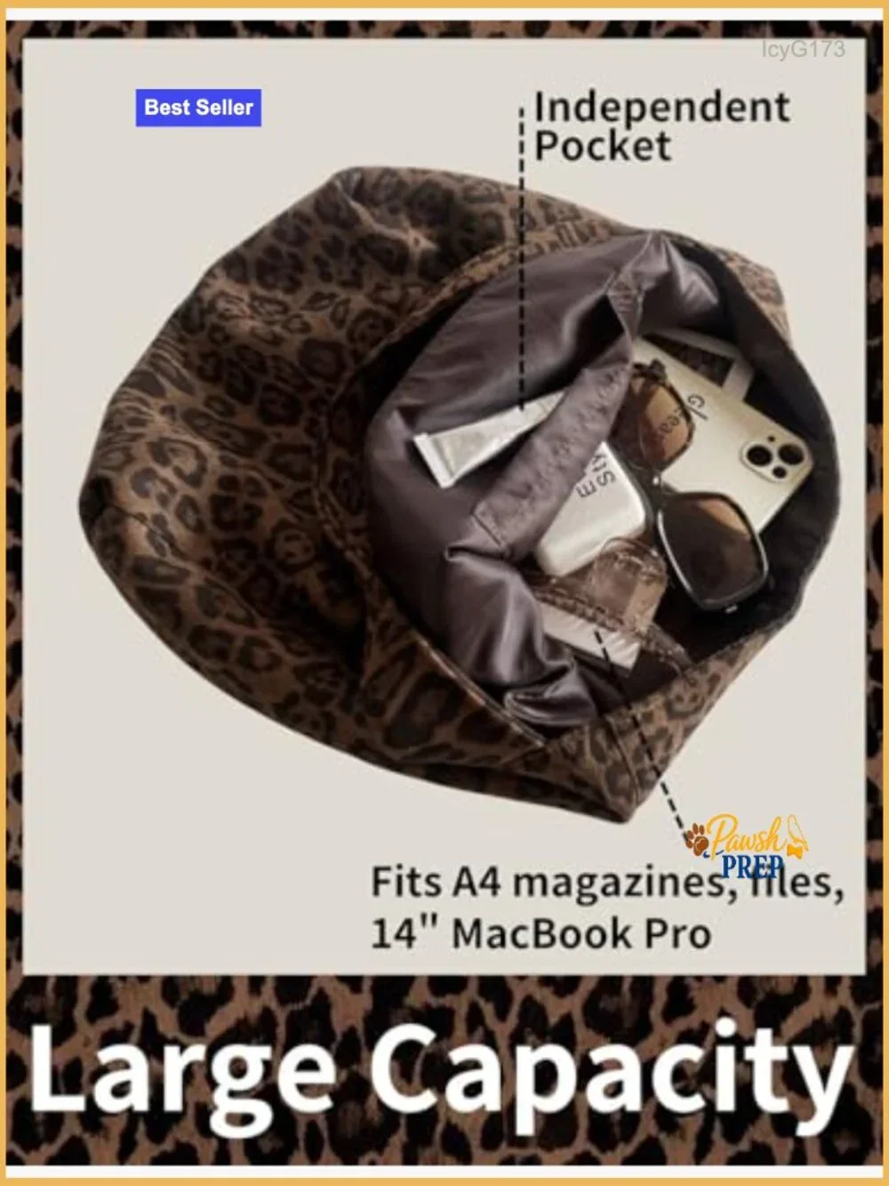 Large Capacity Hobo Shoulder Bag with Zipper Closure
